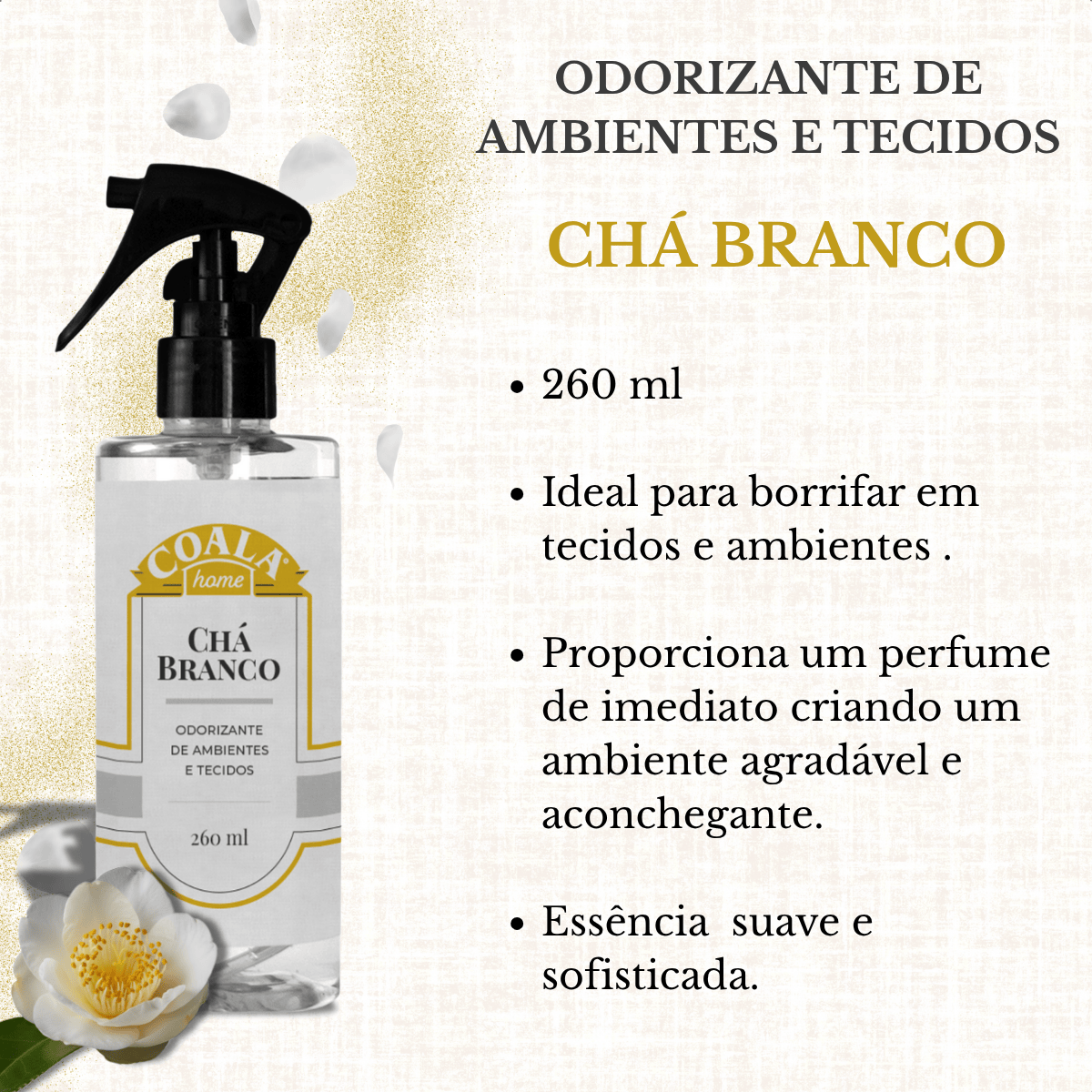 Odorizante de Ambientes e Tecidos Coala Chá Branco 260ml